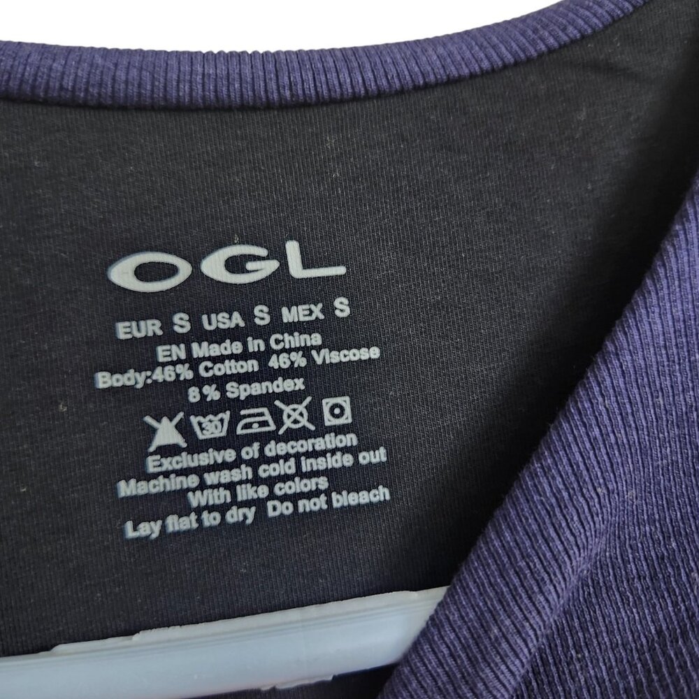 OGL MOVE Plantive Ribbed Cotton Crewneck Short Sleeve Brami Dress Navy Blue S - Picture 12 of 16